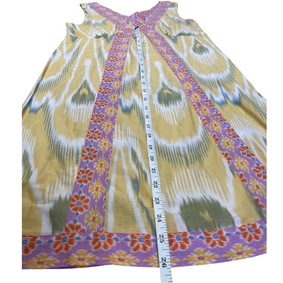 Lilka for Anthropologie Ikat Floral Print Sleeveless Cotton Dress - Size XS - Picture 6 of 9